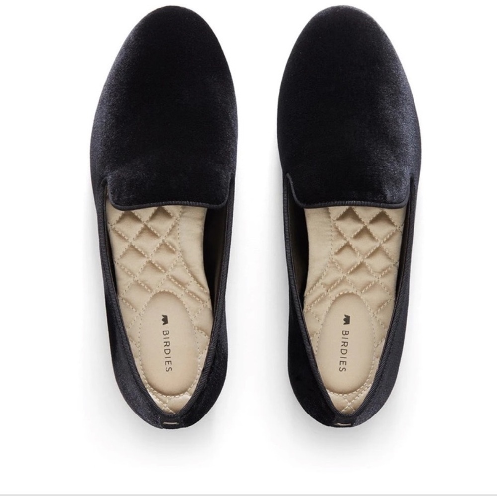 Birdies Women’s The Starling Black Velvet Slip On Loafers 10W Size 10W NWOB